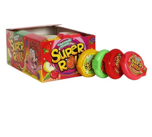Жевательная резинка Канди Клаб 10гр*24*(16бл) SUPER ROLL Ассорти