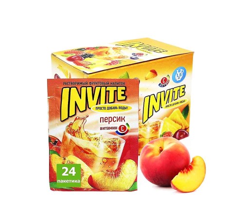 INVITE  растворимый напиток 9гр*24*(8бл) Персик