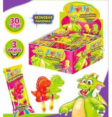 Карамель Канди Клаб Лучистик на неон.палочке 10гр*30*(12бл) Драконыч