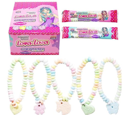 Сахарное драже Канди Клаб 18гр*48*(12бл) Lova-Lova Ожерелье с подвеской