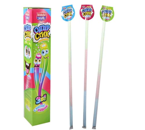 Соломка с кислой пудрой Канди Клаб 12гр*48*(12бл) Супер Стик