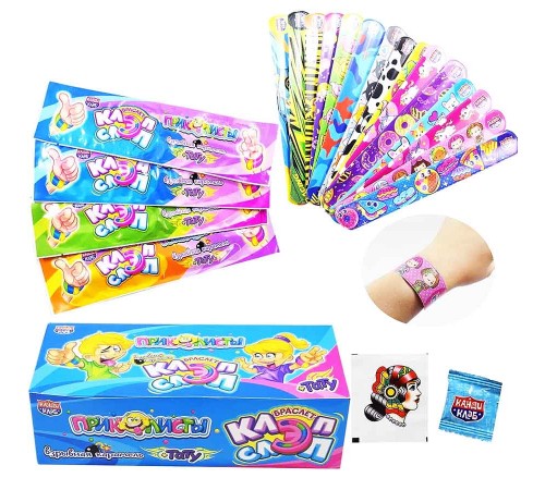 Карамель Канди Клаб Взрывная  1гр*30*(12бл) Приколисты Клэп Слэп браслет с тату