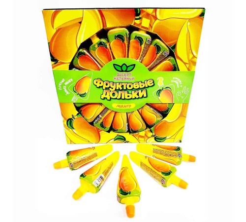Желейный десерт  Канди Клаб 50гр*30*(10бл) Фруктовые дольки Манго