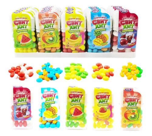 Сахарное драже Канди Клаб 12гр*30*(24бл) Свит ХИТ Тропикс