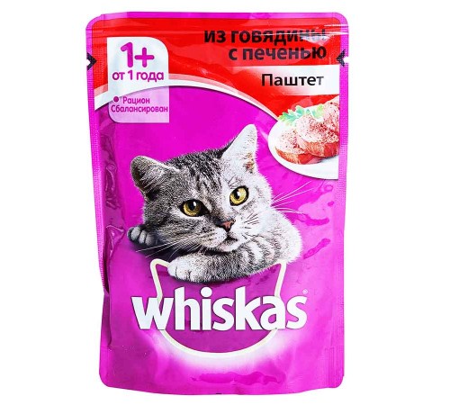 ВИСКАС 75г*28  паштет говядина/печень