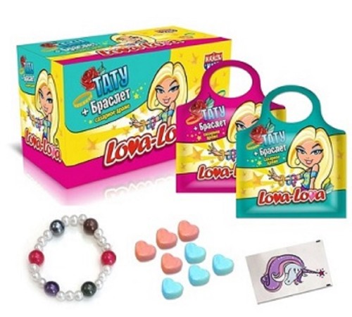 Сахарное драже Канди Клаб  3гр*30*(12бл) Lova-Lova с браслетом и тату