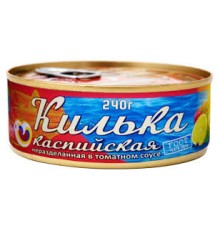 Килька Каспийская неразделанная обжаренная в т/с ГОСТ 240гр*24, ключ