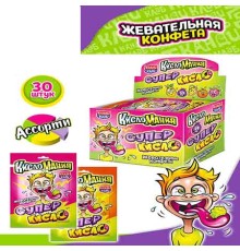 Жевательная конфета Канди Клаб 13гр*30*(12бл) Кисломания Супер Кисло
