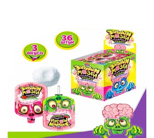 Сахарная пудра Канди Клаб 12гр*36*(12бл) Запудри Мозги с соломинкой