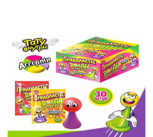 Карамель Канди Клаб Взрывная  1гр*30*(12бл) Приколисты Волан-Попрыгун