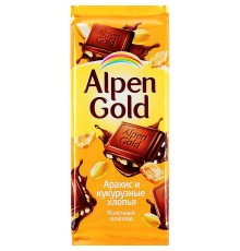 Альпен Гольд  80гх21шт Арахис/Кукур.хлопья