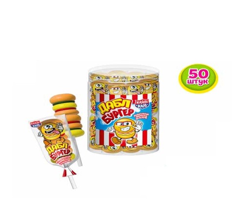 Мармелад Канди Клаб 12гр*50*(8бан) Дабл бургер на палочке