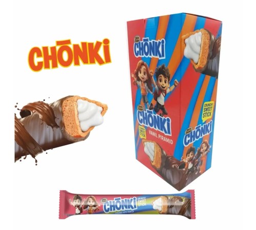 Сладкие палочки хрустящие CHONKI 20гр*20шт*(12бл) Ваниль