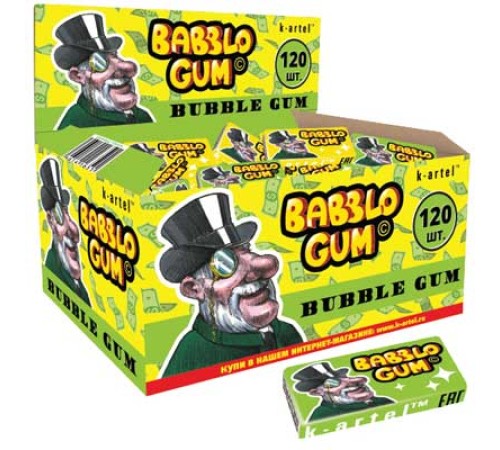 Жевательная резинка Канди Клаб не Дражированная  *120*(10бл) Bablo gum