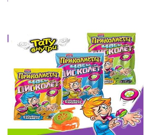 Карамель Канди Клаб Взрывная  1гр*30*(12бл) Приколисты Часы Дисколет