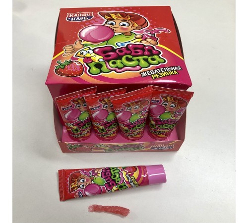 Жевательная резинка Канди Клаб 20гр*24*(12бл) Бабл паста со вкусом Клубники