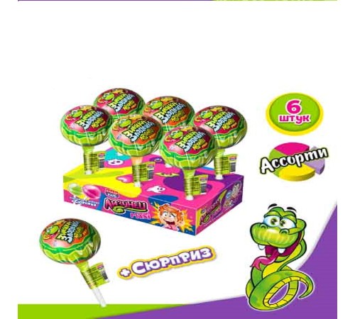 Карамель Канди Клаб Лизунец MAXI 112гр*24* Змейка-Злодейка