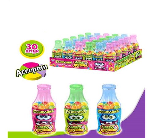 Сахарное драже Канди Клаб 10гр*30*(12бл) Газировка Клёво-Фруктово