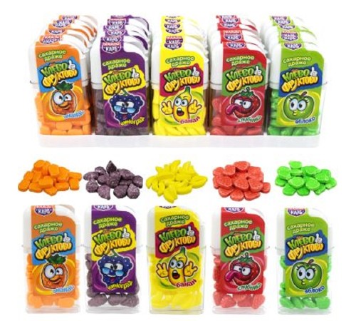 Сахарное драже Канди Клаб  9гр*30*(12бл) Клёво-Фруктово