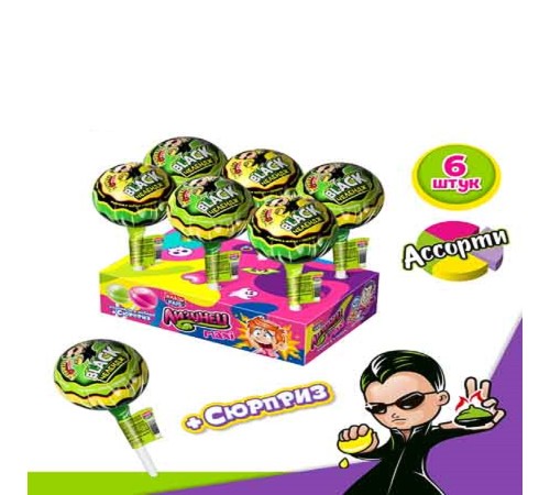 Карамель Канди Клаб Лизунец MAXI 112гр*24* Black Челендж