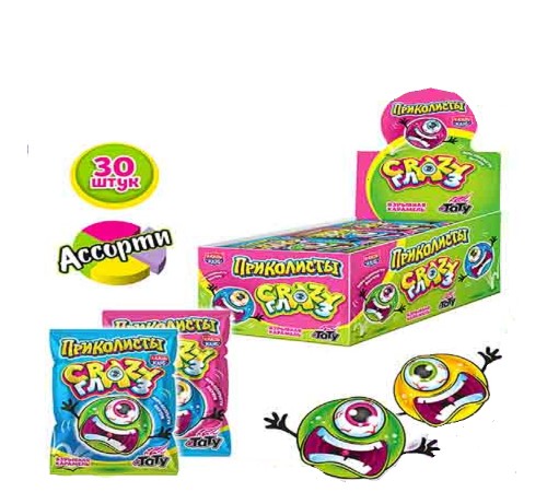 Карамель Канди Клаб Взрывная  1гр*30*(12бл) Приколисты Crazy Глаз