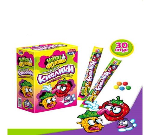 Сахарное драже Канди Клаб 18гр*30*(12бл) Кислики Клево-Фруктово