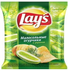 Лейс  140 г*19 чипсы Малосольные Огручики
