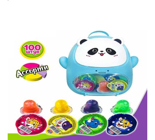 Желейный десерт  Канди Клаб 13гр*100*(6бан) Рюкзачок с изображением Панды