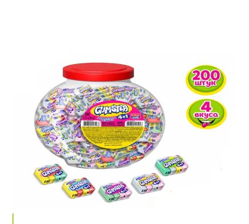 Жевательная резинка Канди Клаб  5гр*200*(8бан) Gumster 4в1