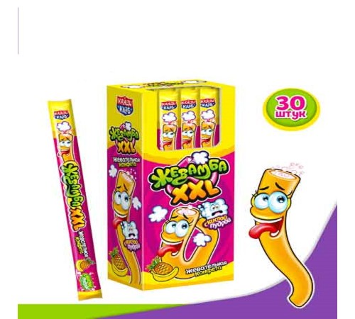 Жевательная конфета Канди Клаб 15гр*30*(12бл) Жевамба XXL со вкусом Тутти-Фрутти