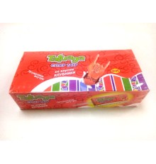 Жевательная конфета  Tatuaqa на палочке с тату 10г*50*(12бл) Клубника