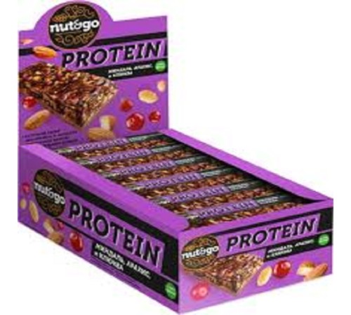 Батончики Protein Nut&Go 36г*18*(8бл) Миндаль,Арахис и Клюква