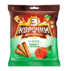 Три Корочки Ржаные"Томат/зелень"40г*60