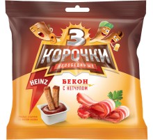 Три Корочки Ржаные+ СОУС 60г+25г*30 "Бекон/Кетчуп Хайнц"