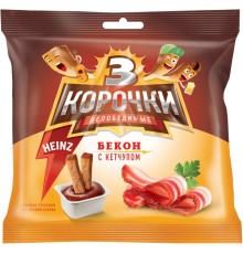 Три Корочки Ржаные+ СОУС 60г+25г*30 "Бекон/Кетчуп Хайнц"