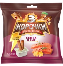 Три Корочки Ржаные+ СОУС 60г+25г*30 "Сыр/Семга соус Тартар"