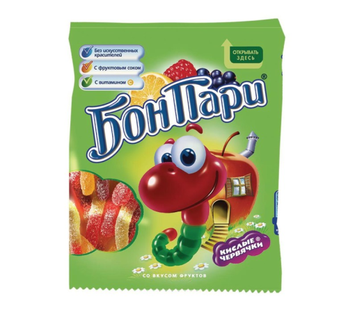 Бон-Пари"Савинов"Мармелад Жеват. 75г*15 Кислые червячки