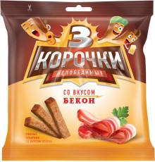 Три Корочки Большие ржаные"Бекон"100г*25