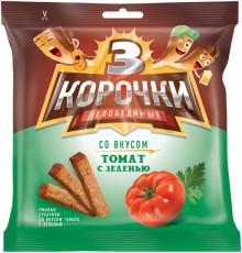 Три Корочки Большие ржаные"Томат/Зелень"100г*25