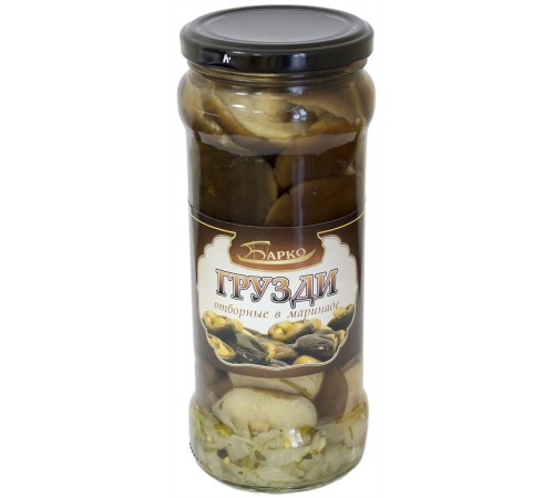 Грибные грузди маринованные"Барко" 314мл*12 ст/банке