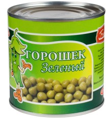 Горошек Зеленый в/с "Барко"ГОСТ 400г*12 ж/б