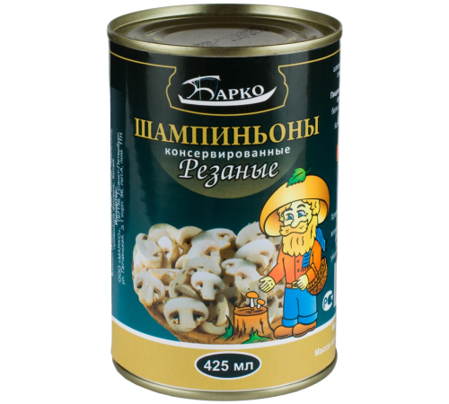 Шампиньоны резаные "Барко" 425мл*24 ж/б