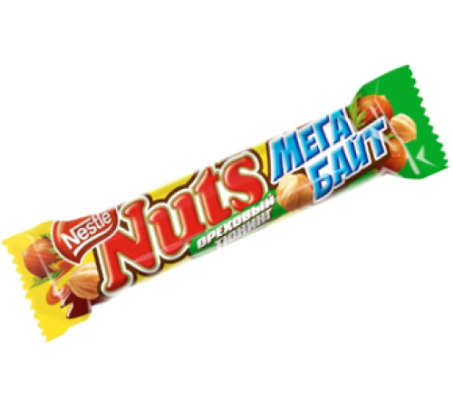 Натс Мега Байт  шоколадный батончик с фундуком 66гр*24