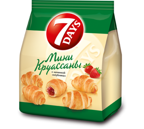 Мини-Круассаны 7-DAYS 265г*10 Клубника