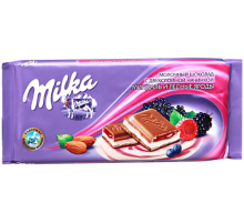 Милка шоколад 80гх20шт. Миндаль/Лесн.ягоды