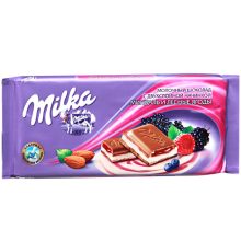 Милка шоколад 80гх20шт. Миндаль/Лесн.ягоды