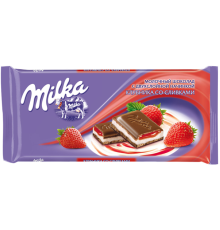 Милка шоколад 80гх20шт. Клубника/Сливки
