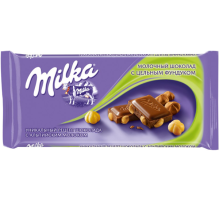 Милка шоколад 80гх19шт. Фундук цельный
