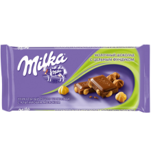 Милка шоколад 80гх19шт. Фундук цельный
