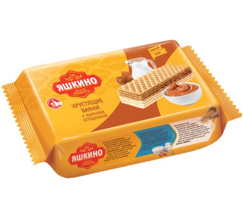 Вафли Яшкино 200г*24 С вар. сгущенкой